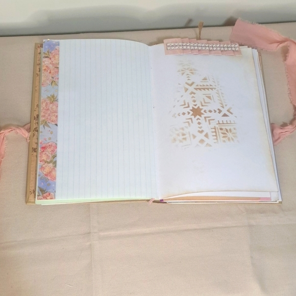 Handmade Junk Journal Diary Memory Keepsake with Bookmark and Tiny Notepad - Picture 9 of 13